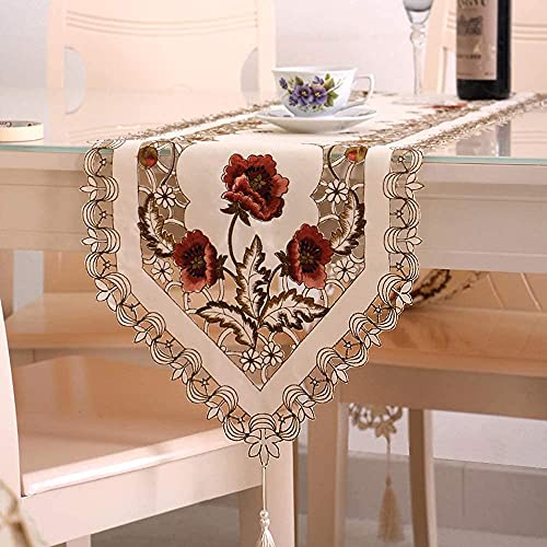 Arzoe Vintage European Flower Lace Table Runner, Elegant Runners Cabinet Dining Room Table Decoration #TOP5