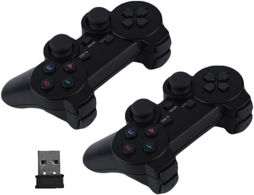 2 pcs H-1032 Portable 2.4G USB Wireless Dual Vibration Gamepad Controller Joystick For PC Laptop Computer, black