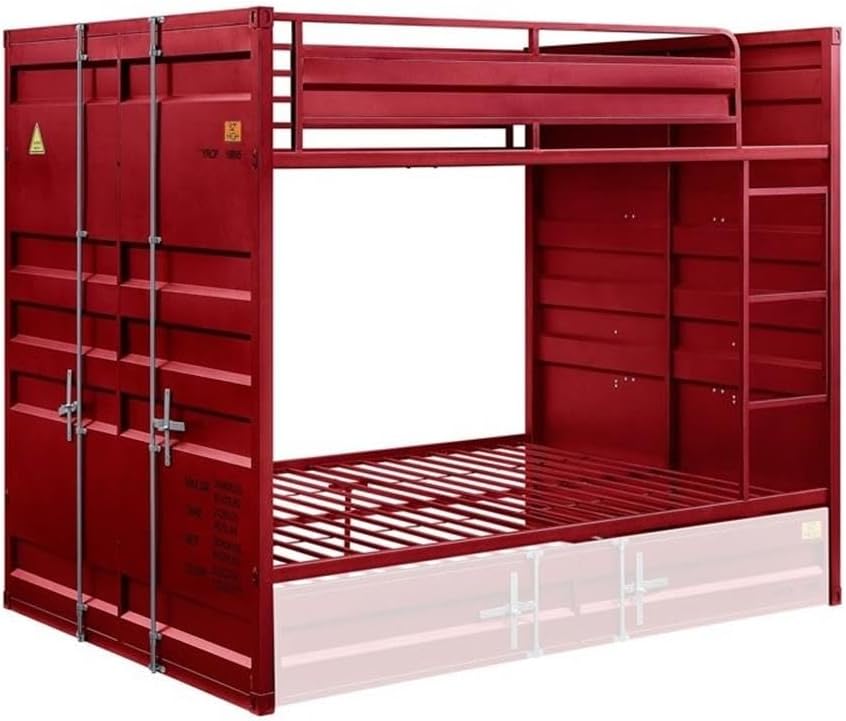 Acme Cargo Full Over Full Bunk Bed in Red