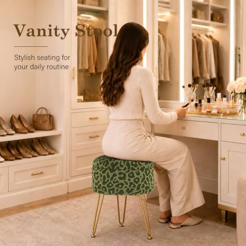 Image of Ottomans Round Ottoman with Storage Footstools Vanity Chair