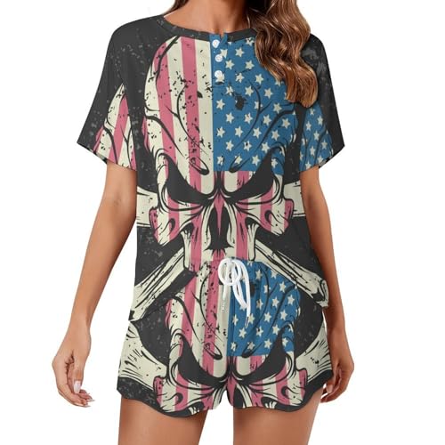 Pyjama femme manches courtes léger et respirant pour nuit d'été fraîche