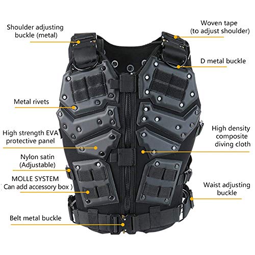 Actionunion Tactical Vest Airsoft Vest - Paintball Vest Military Vest Combat Vest Molle Vest Adjustable Tactical Vest For Women Men Outdoor Shooting #TOP2
