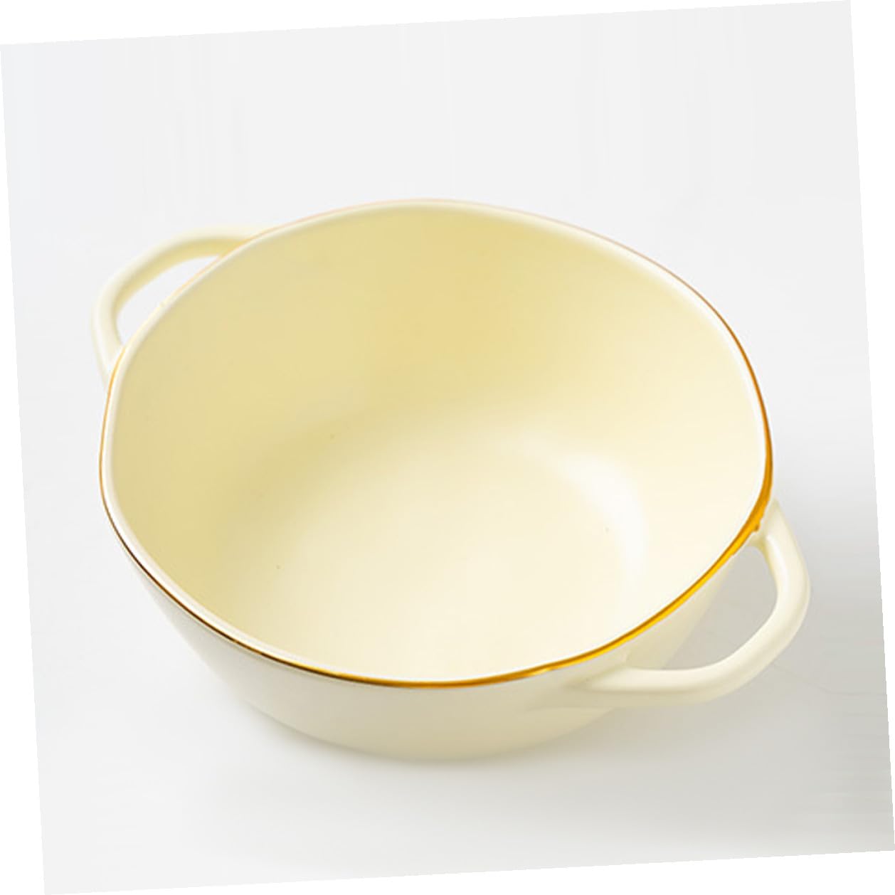 NUOBESTY Cuenco de Cerámica Doble Asa de 1200ml para Servir | Color Beige, Apto para Microondas y Lavavajillas, Resistencia al Calor y Acabado Simple