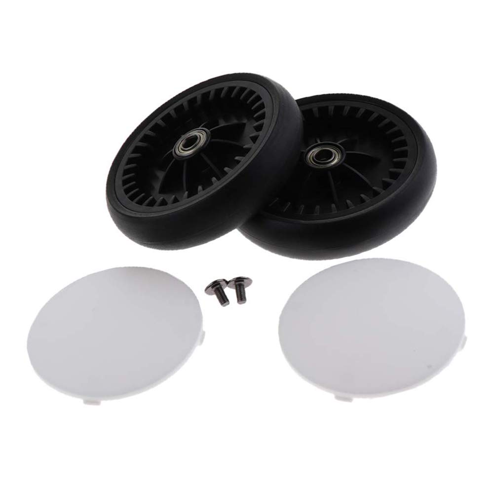 1 paire de roues pour poussette de bébé - Pratiques - Partie en caoutchouc durable - Flexible - Avant et arrière de rechange à 360 degrés - Accessoires arrière pour Yoyo pour Vovo (roue arrière)