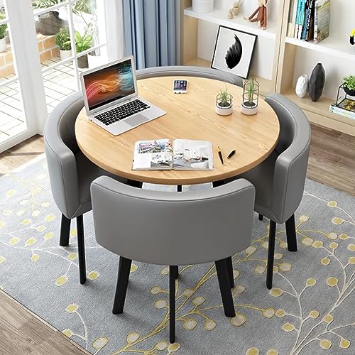 Juego de mesa de comedor redonda con 4 sillas, escritorio pequeño, mesa de conferencias y sillas, muebles de comedor modernos para cocina, sala de estar