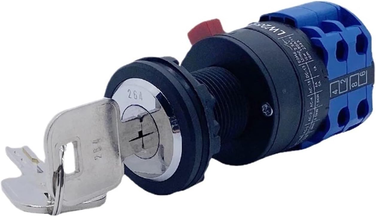 LW26-20/2S Single Hole Keyed 20A Universal Change-Over Cam Switch Dual Power Supply Motor Reverse Opening 22mm(3P 12Terminals)