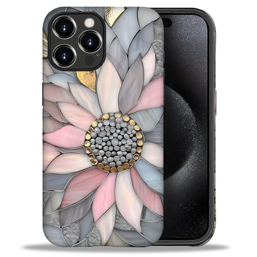 Coque iPhone 16 Pro Max DAIZAG rose à motif floral tournesol en TPU rigide