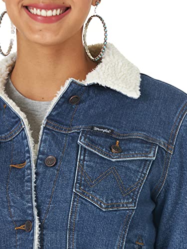 Wrangler Women's Sherpa Lined Denim Jacket3