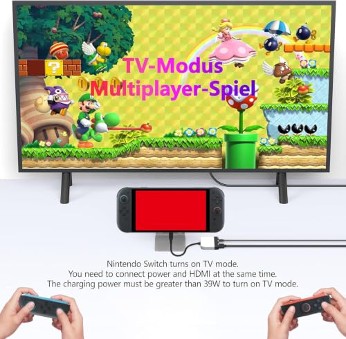 Image of Switch Dock for Nintendo Switch 2 /Switch /OLED, 3-in-1 Portable TV Dock with 4K@60Hz HDMI USB 3.0 Port USB C PD 100W Charging,Mini Travel Dock Replacement for Switch Docking Station.