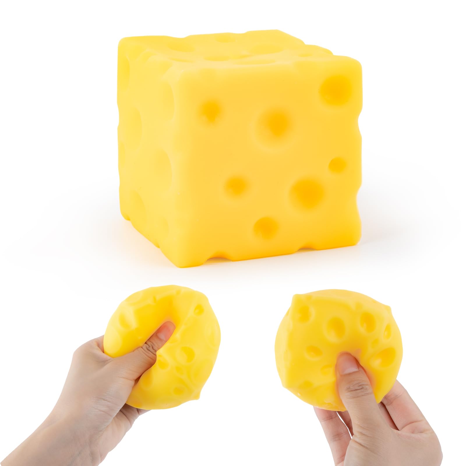 Yellow Cheese Squishy, 6cm Squeeze Cheese Stress Relief, Slow Rebound Fidget Toy, Cute Squeeze Toy for Home Office Desk Decor — image 1