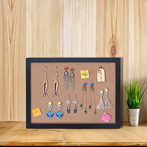 Homyplaza 2 Pack Cork Boards For Walls With Frame 16"X12" Wood Bulletin Board Message Vision Picture Corkboard Pin Boards For School,Home,Office With Pins, Eye Bolts, Gaskets, Screws (White + Black) #TOP4