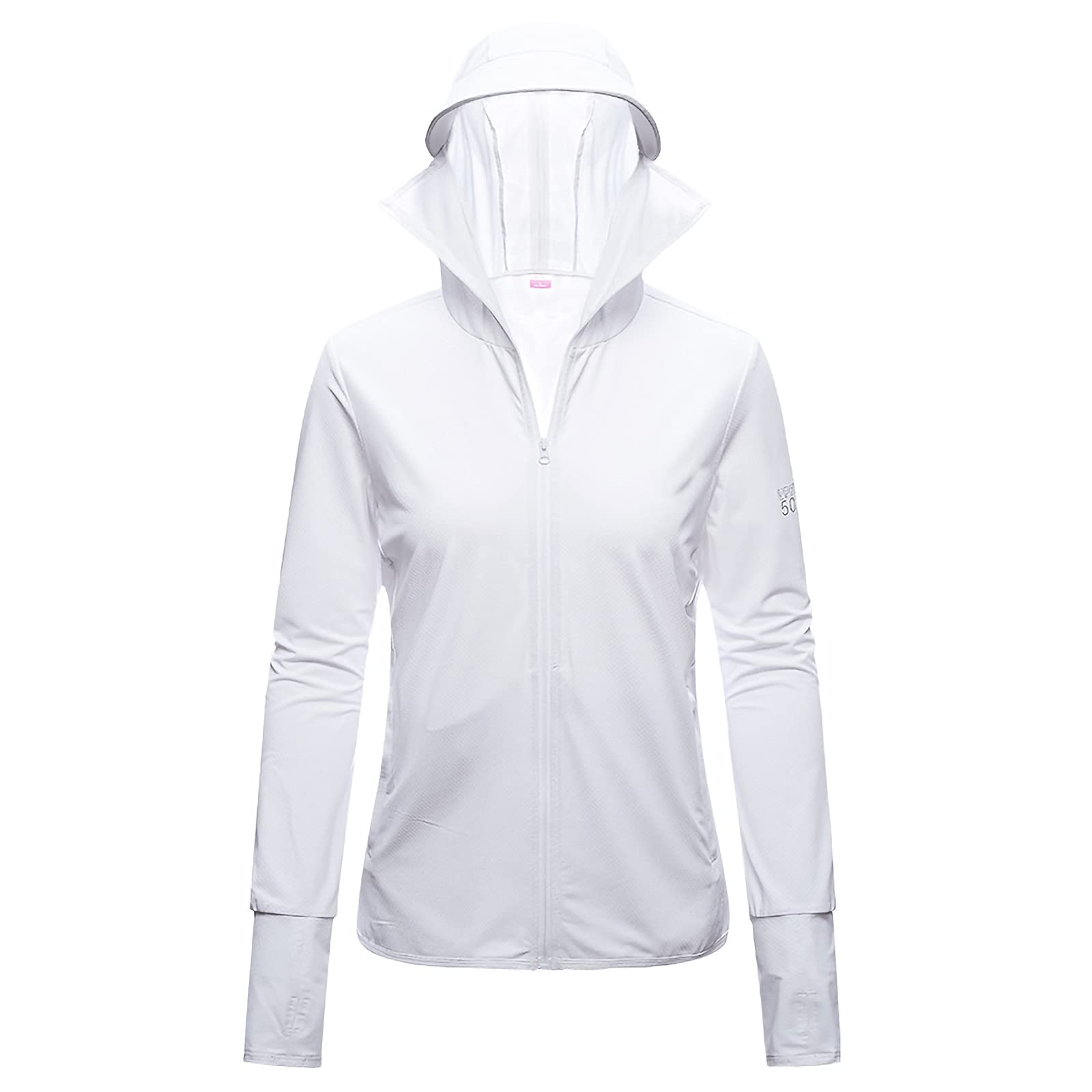 ANUFER Mujer UPF50+ Protección UV Chaqueta Encapuchada Ligera Secado Rápido Exterior Ropa Deportiva