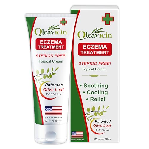 Image of Oleavicin Eczema Cream - Natural Eczema Treatment for Adults & Kids - Eczema Relief Cream for Dry, Itchy, Irritated Skin - Steroid-Free Psoriasis & Dermatitis Cream with Organic Olive Leaf Extract