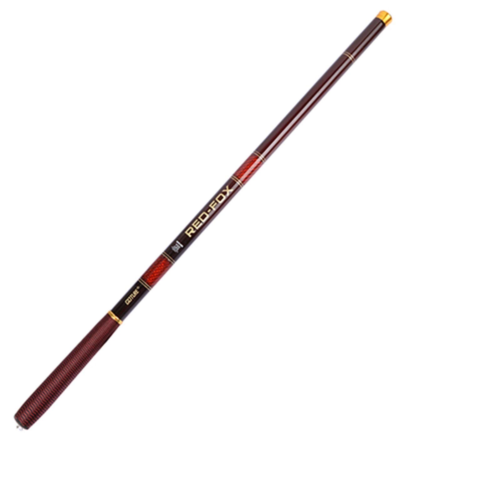 Caña de Pescar Kit de caña de Pescar telescópica de Fibra de Carbono 3.0-7.2m Cirilla de Pesca de Flujo con Puntas de Repuesto, Conjunto de Plataformas de Pesca (Color : Red, Size : 6.3M Rod Float S