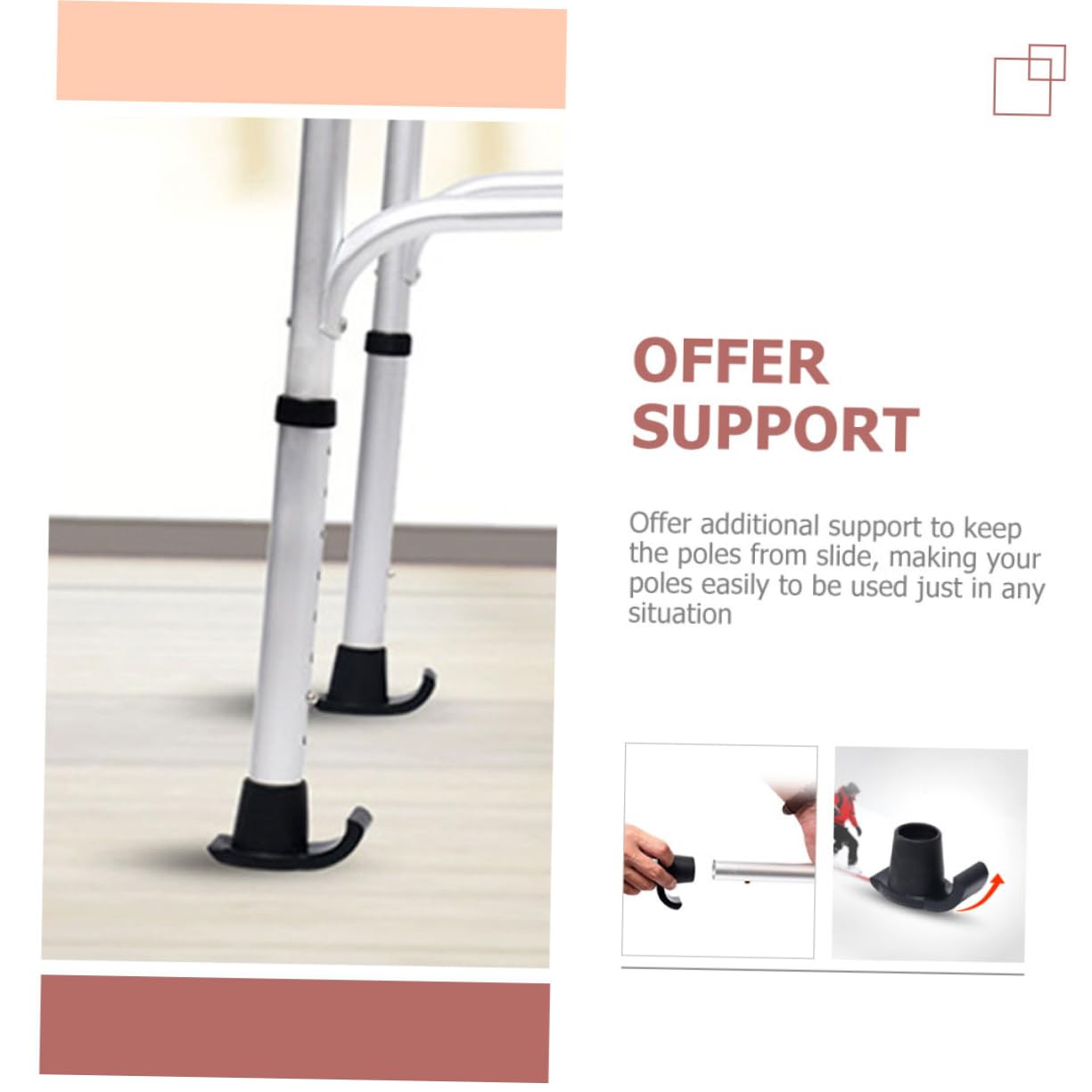 CALLARON 6pezzi Sci Walker Anti-sliding Glides in Nylon di Sci Portatili Antiscivolo per Piedini di Walker Accessori Protezione Sottobicchieri per Superfici Bagnate