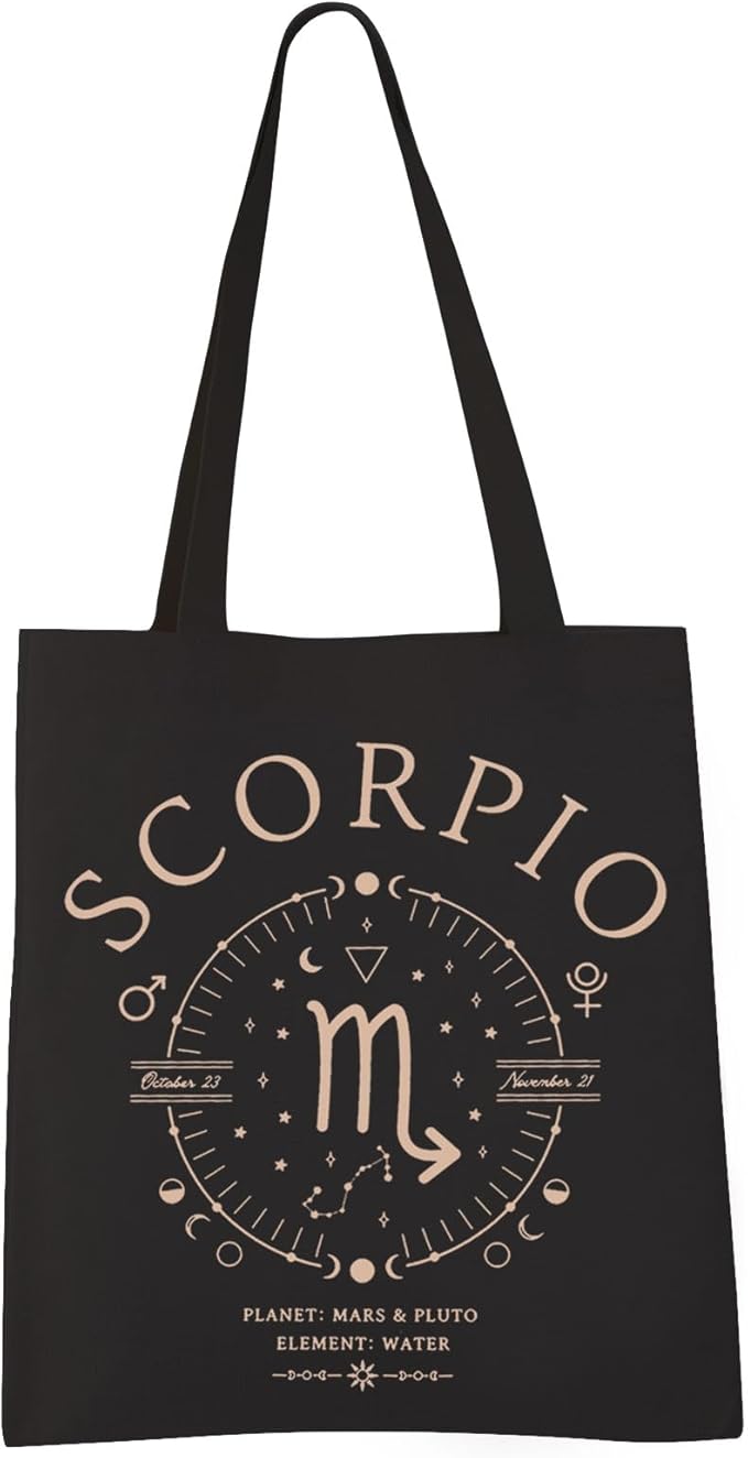VAMSII Scorpio Tote Bag November Birthday Scorpio Zodiac Gift Scorpio Zodiac Sign Horoscope Themed Gift