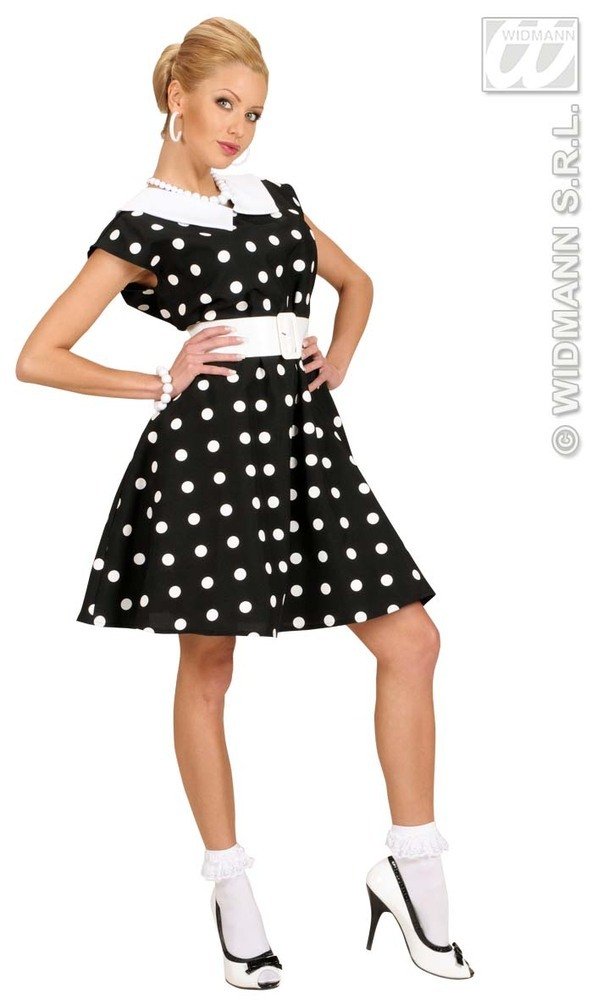 Ladies 50s Lady - Black Costume Small UK 8-10 for Grease 50s Rock N Roll Fancy Dress