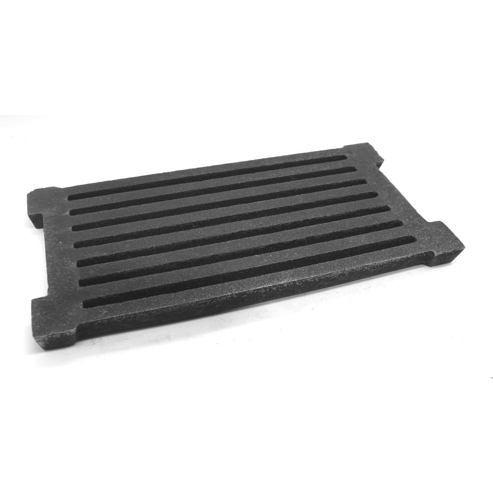 SEZAM Parrilla de Hierro Fundido para Horno o Chimenea, 40 x 20 cm, Plateada, Rejilla para Horno o Chimenea