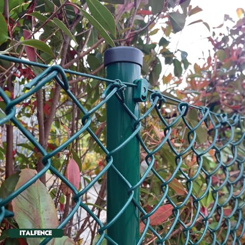 Postes de tubo redondo en hierro plastificado verde de alta durabilidad para vallados 6
