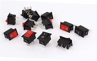 New Lon0167 12 Pcs Featured Red Black SPDT reliable efficacy ON-OFF Rocker Switches KCD1 AC 250V/6A 125V/10A(id:ee5 1c 61 604)
