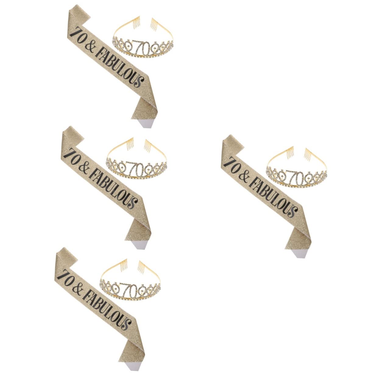 Abaodam 4sets Compleanno e Sash Decorativo Con Strass Per Donne Accessori Festivi Per Compleanno Feste e Fotografie