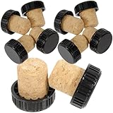 FONDOTIN Tapones de Corcho para Botellas de Vino Tinto 24 Unidades Diseño T Ranuras Verticales Sellado Hermético Color Madera Natural Repuestos para Conservación Casa y Hostelería