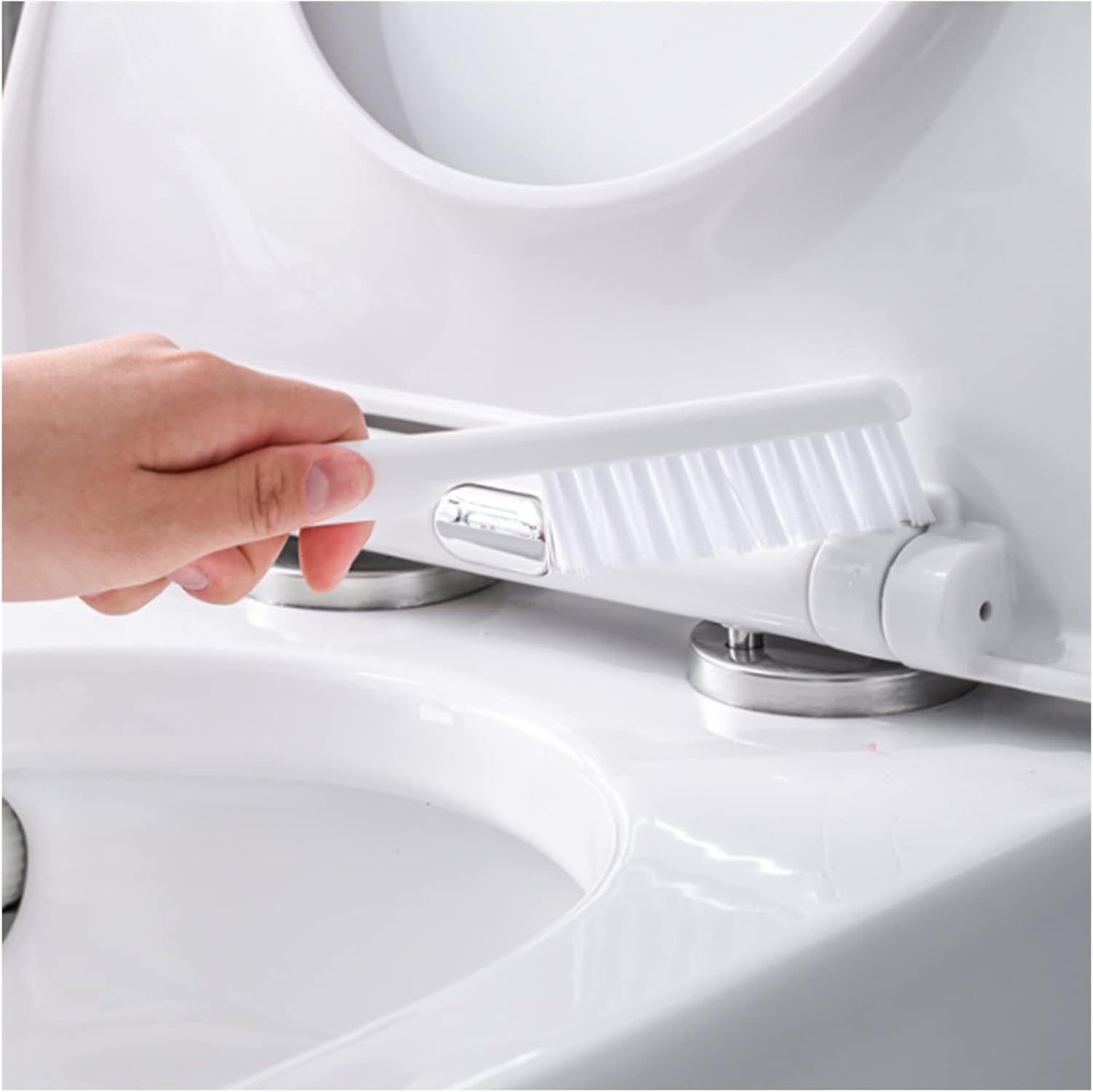 Toilet Brush Household Toilet Wall-Mounted Silicone Wash Toilet Brush Wall-Mounted Cleaning Set Combination Cleaning Set Toilet Bowl Brush and Holder (Col (Brass)