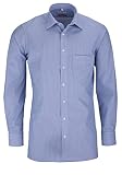 Marvelis Herren Businesshemd Non-Iron Modern Fit, Langarm, Kent-Kragen, Streifen, 100% Baumwolle, blau 15, 42