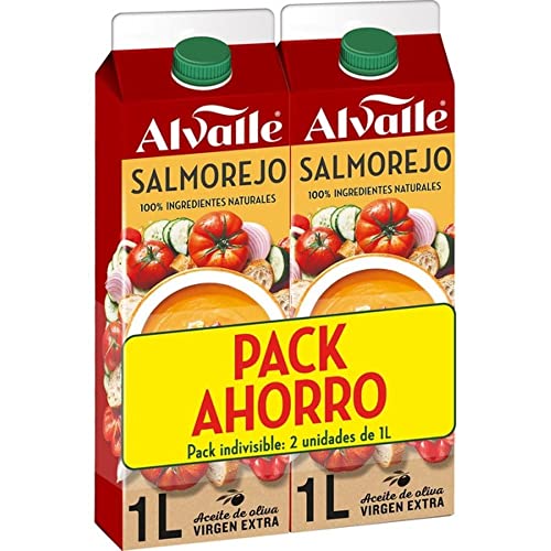 Alvalle Salmorejo, con el 100% de ingredientes naturales, formato bipack 1L+1L- 2L