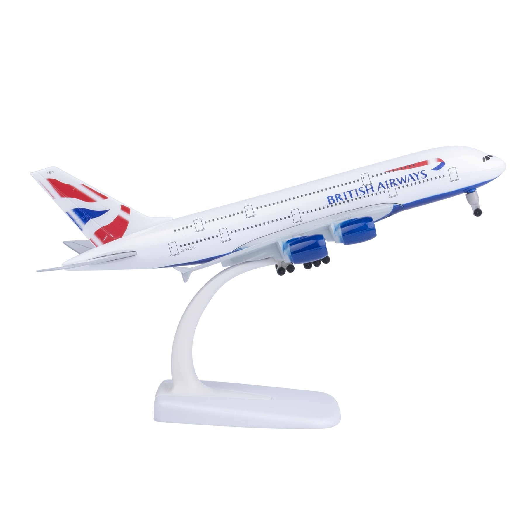 Bswath 1:300 Scale Model Plane British A380 Model Airplane Diecast Airplanes for Gift and Collection