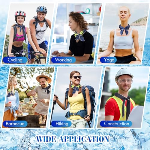 Image of Lenwen 36 Pcs Cooling Scarf Neck Wraps Ice Cooling Bandana Headband for Hot Weather Outdoor Cooler