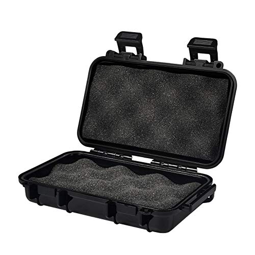 Waterproof Shockproof Box, Plastic Protective Hard Case, Outdoor Survival Box Hard Drive Case, Protective Grip Carry Phone Case Airtight Outdoor Survival Storage Container (L, Black)