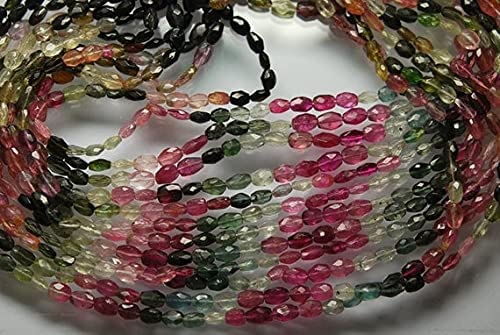 Multi Tourmaline Faceted Oval Nuggets 7-6mm pour remplacer les perles ternes de vos bijoux
