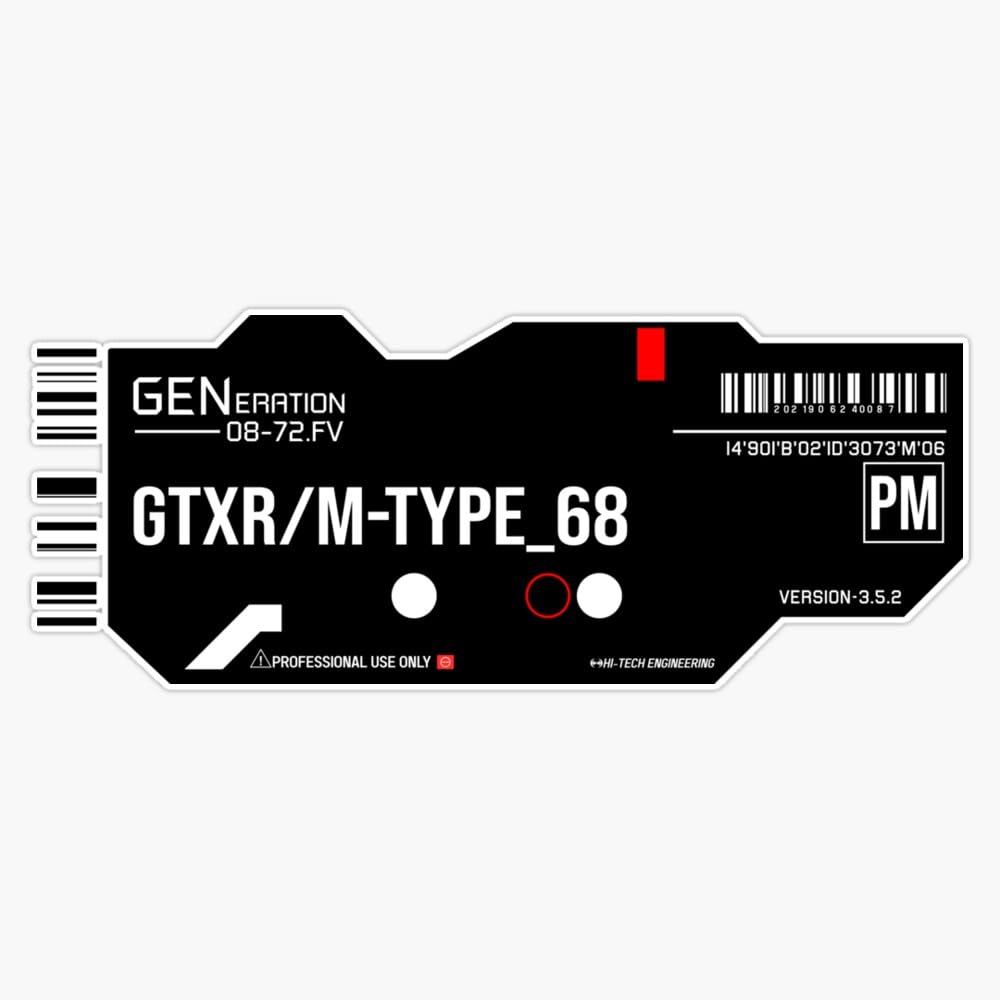 LAD Studio Hi tech Type Engineering Decal Label Transparent Window Bumper Sticker Decal 5""