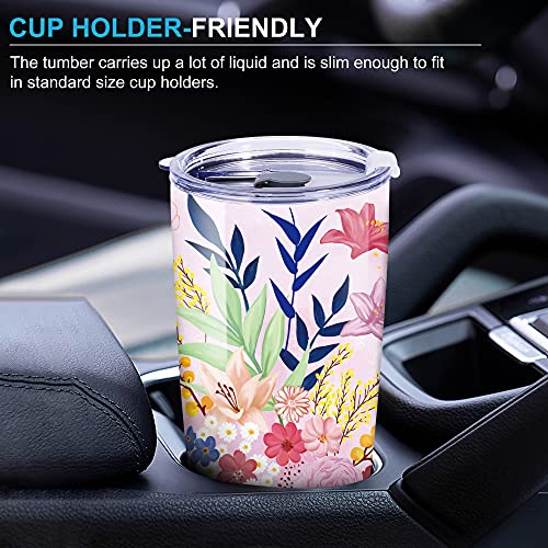 NymphFable 20oz Rosa Flor Taza Termo Cafe para Llevar Taza Termica Acero Inoxidable Taza Personalizada - Imagen 7