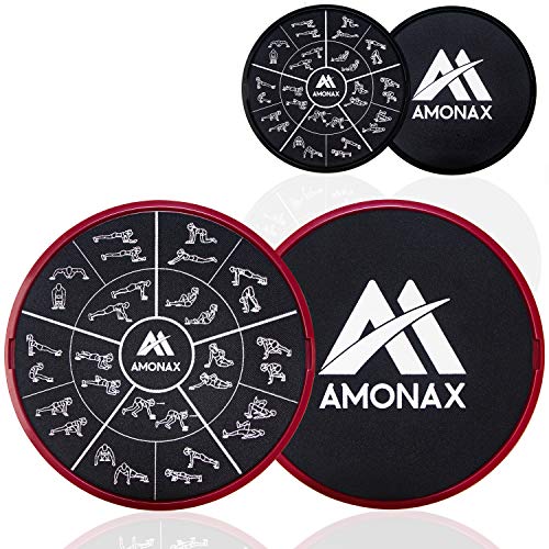 Amonax Core Sliders de Ejercicio 2 Discos de Deslizamiento de Doble Cara Disco Abdominales para Abs Entrenamiento, Yoga, Fitness, Pilates, Ejercicios de Cuerpo para alfombras y Pisos Duros