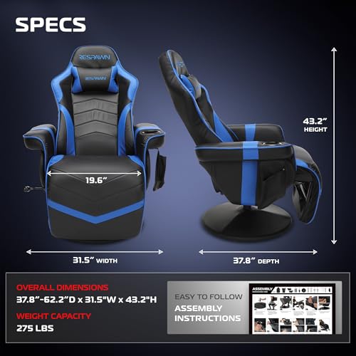 Image of Respawn 900 Gaming Recliner Chair with Footrest, Cup Holder and Swivel