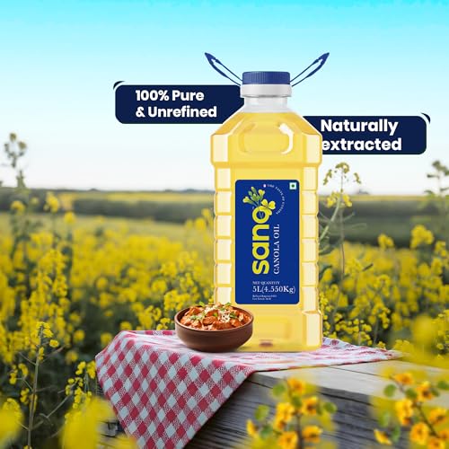 Image of Sano Canola Cooking Oil for Daily Use | Recommended for All Types of Cuisines | Lowest in Saturated Fat Content | Ideal for Health-Conscious Cooking | 5 Litre (Pack of 1) | Smart Cooking Choice