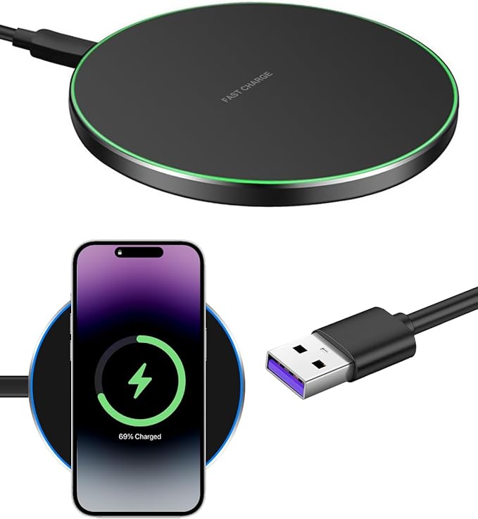 Cargador inalámbrico de inducción de 35 W, Almohadilla de Carga rápida para teléfono móvil Compatible con 16/15/14/13/12 Serie