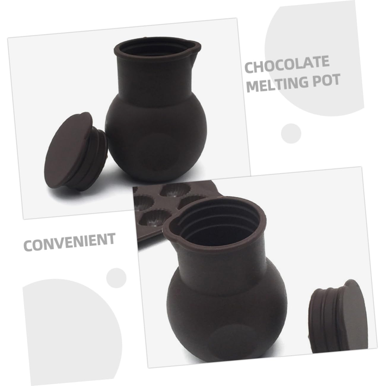 SHOWERORO 2pcs Melting Pot Convenient Chocolate Butter Warmer Microwave Stovetop Safe Smooth Edges for Easy Handling for Baking Candy Making