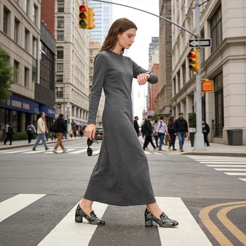 Image of Eldof Women's Pumps Block Heel Round Toe Slip On Chunky Loafer Heel Dress Shoes Pumps for Women 2.5 Inches