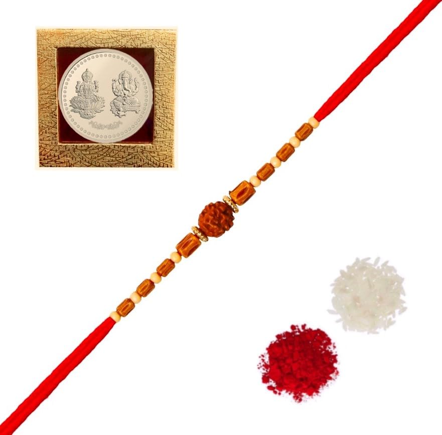 Image of Rakhi /Rakhi for Brother /Rudraksha Rakhi /Send rakhi to USA /Rakhi for Brother with Gift Set /Rakhi Bracelet /rakhi for brother and bhabhi /Rakhi Set