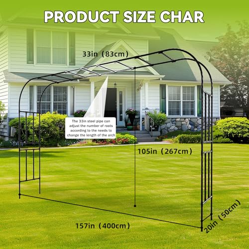 RUCOIN 25MM Thickened Garden Arch Trellis – 157"(L) x 105"(H) Arbor by RUCOIN - Used condition - Image 2