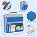 Ndsox Zipper Binder 3 Ring with Handle, 2 Inch O-Ring Document Organizer Middle School Binder with Zipper for Students, 5-Tab Expanding File Folder & 2 Mesh Pouches, DIY Clear Front Pocket, Blue