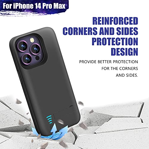 Sitong Battery Case for iPhone 14 Pro Max 6000mAh, Rechargeable, Extended Battery, Charging/Charger Case, Add 100% Extra Juice, 6.7 inch, Black - Image 3