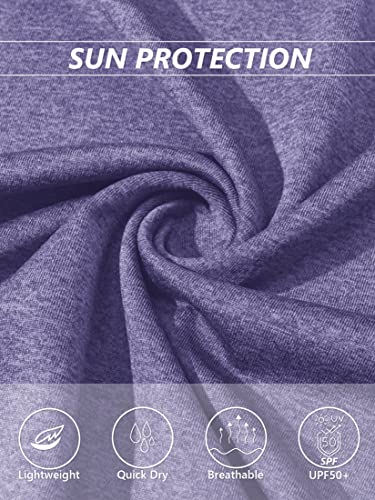 Tacvasen Women's Active V Neck Shirts Comfy Casual Tops Gym Workout Shirts Long Sleeves Upf 50+ Shirt Sun Protection Hiking Shirts Purple #TOP5