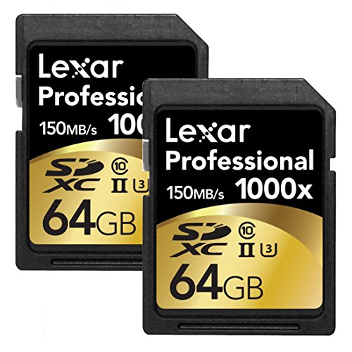 Lexar Professional 1000X 64GB (2-Pack) SDXC Uhs-II Cards