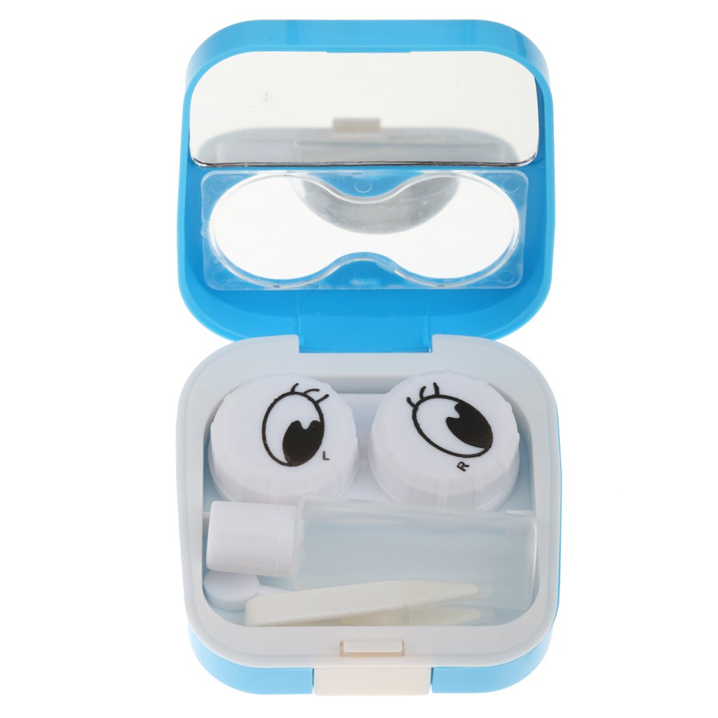 Segolike Set Of Compact Portable Contact Lens Case + Lens Solution
