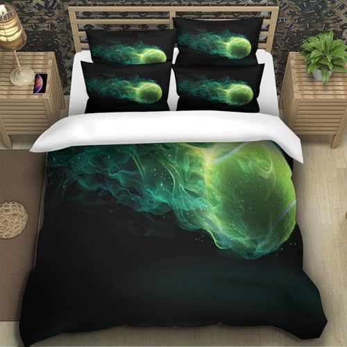 Housse de couette tennis 3D drap microfibre 220x240cm - 5