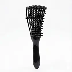 Escova Desembaraçante para Cabelos Cacheados, Ajustável 8 Garras para Cabelos Cacheados, Lisos e Ondulados, Design Flexível para Pentear sem Danos (Preto)